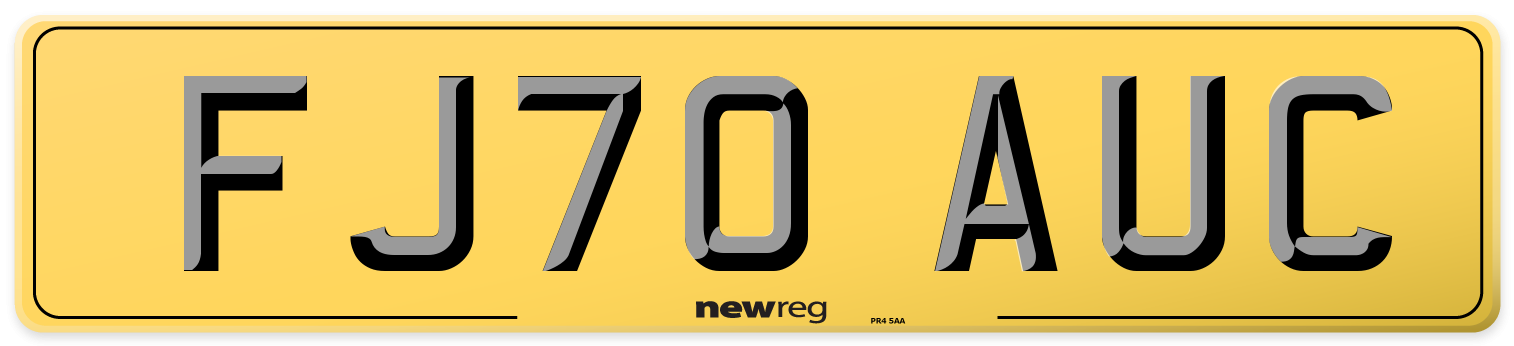 FJ70 AUC Rear Number Plate