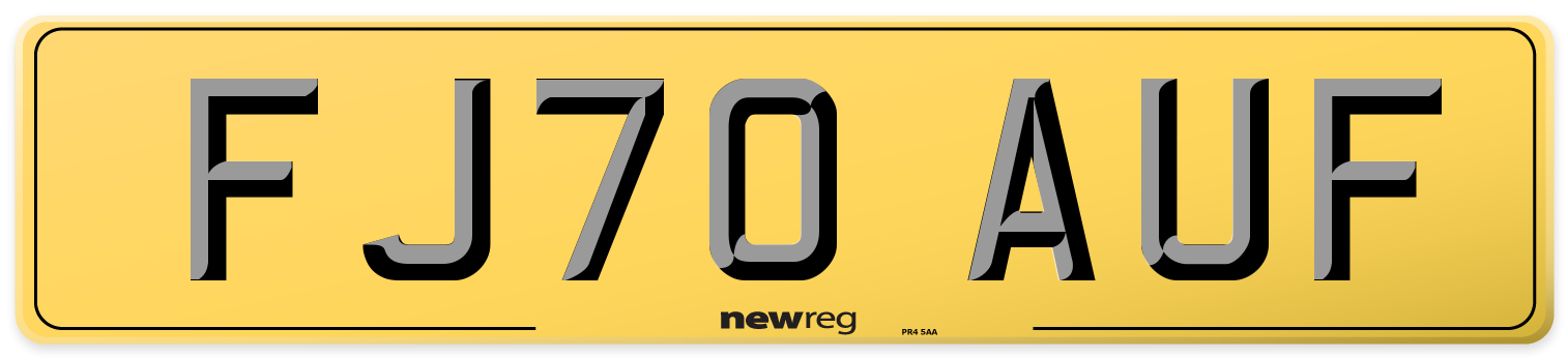 FJ70 AUF Rear Number Plate
