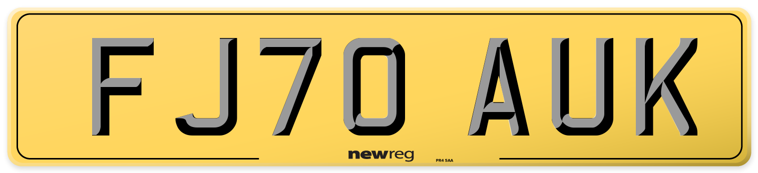 FJ70 AUK Rear Number Plate