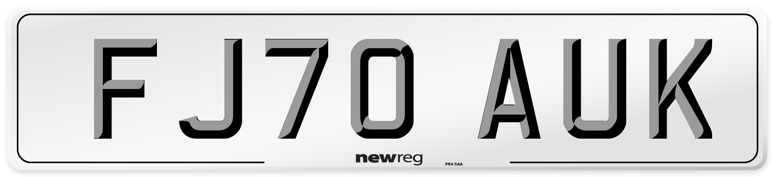 FJ70 AUK Front Number Plate