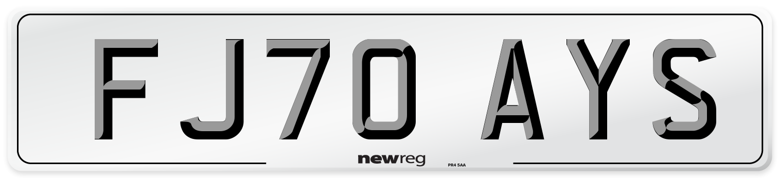 FJ70 AYS Front Number Plate