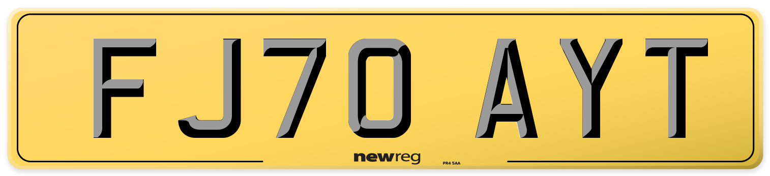 FJ70 AYT Rear Number Plate