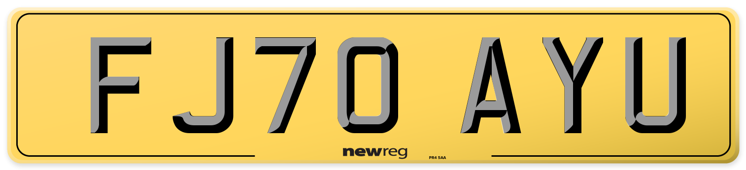 FJ70 AYU Rear Number Plate