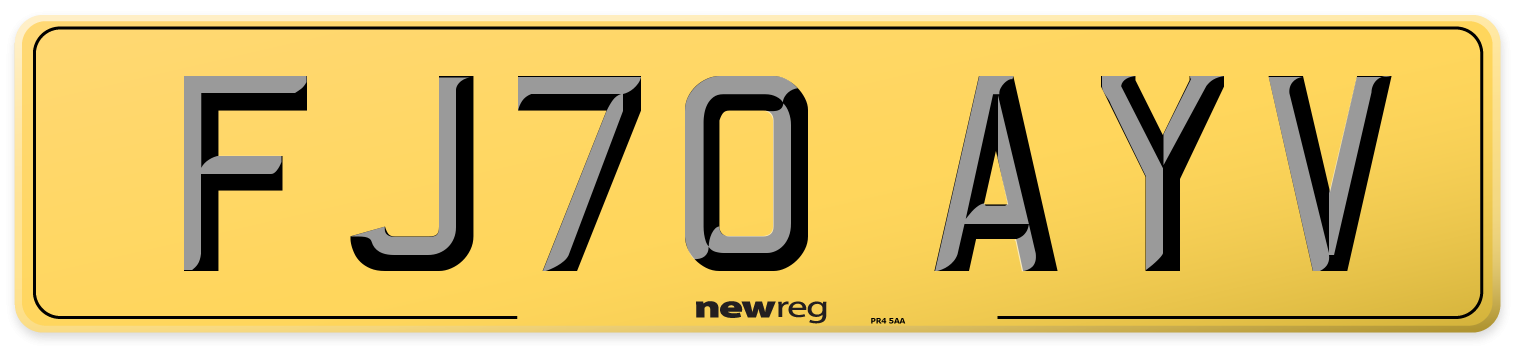 FJ70 AYV Rear Number Plate