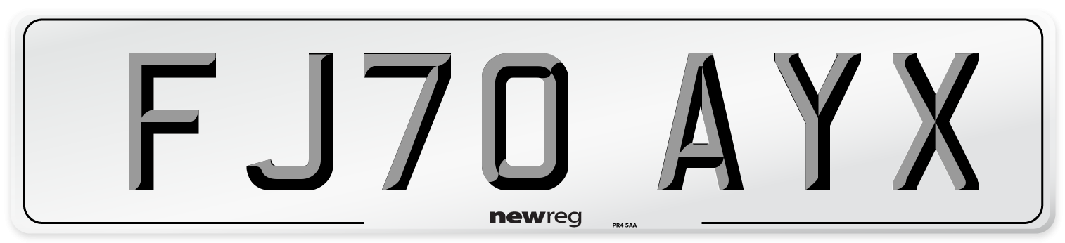 FJ70 AYX Front Number Plate