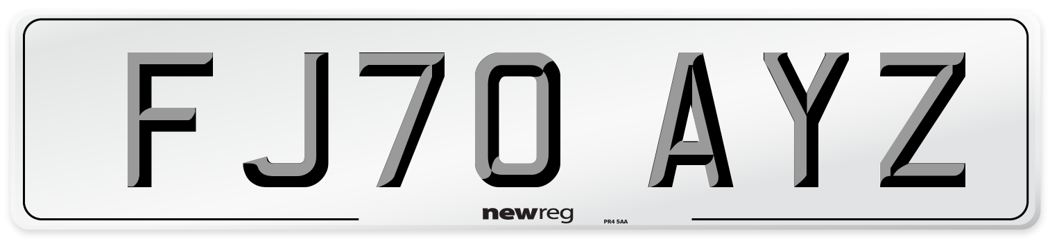 FJ70 AYZ Front Number Plate