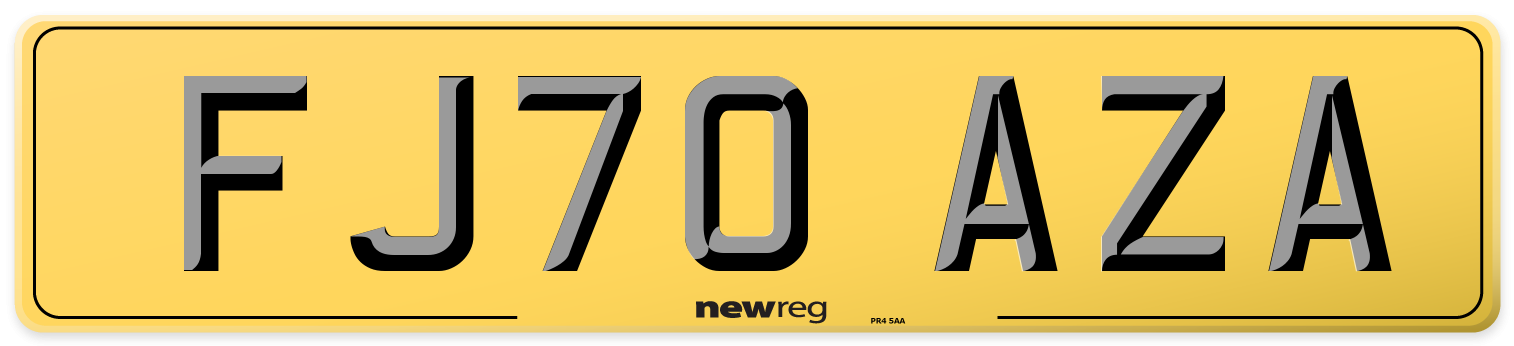 FJ70 AZA Rear Number Plate