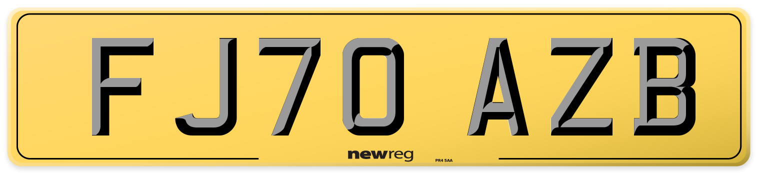 FJ70 AZB Rear Number Plate