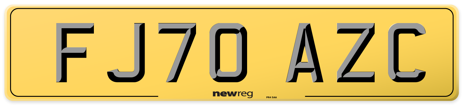 FJ70 AZC Rear Number Plate