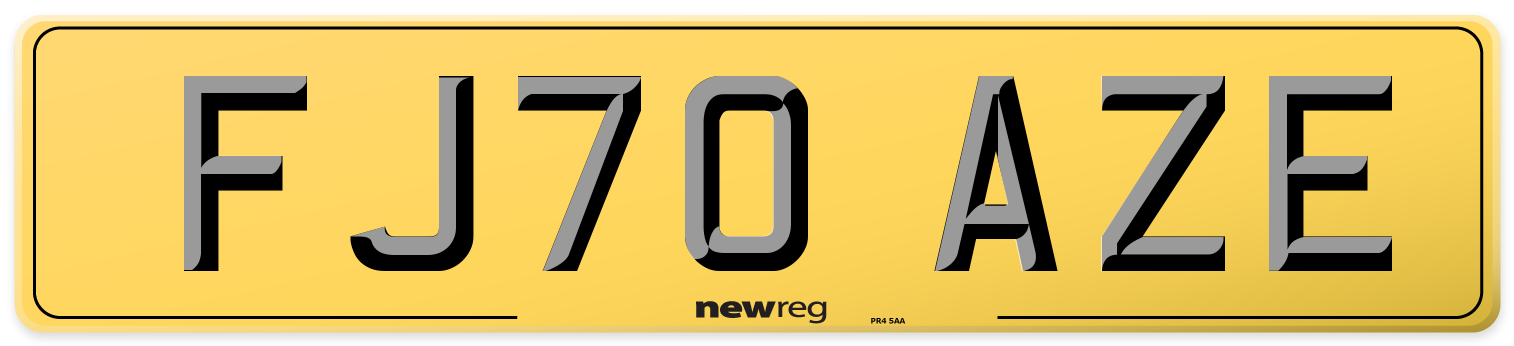 FJ70 AZE Rear Number Plate