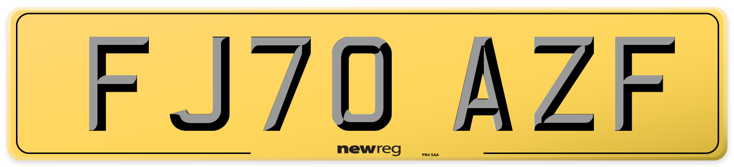 FJ70 AZF Rear Number Plate