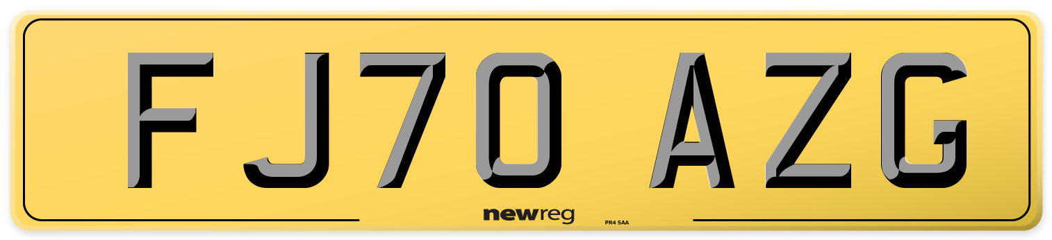 FJ70 AZG Rear Number Plate