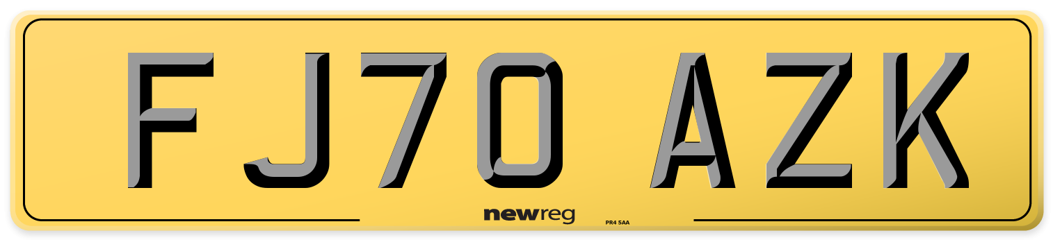 FJ70 AZK Rear Number Plate