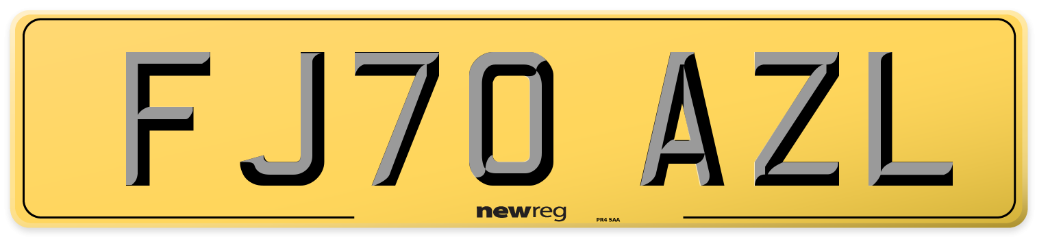 FJ70 AZL Rear Number Plate