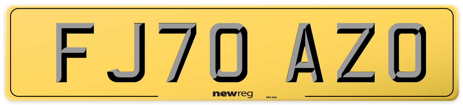 FJ70 AZO Rear Number Plate