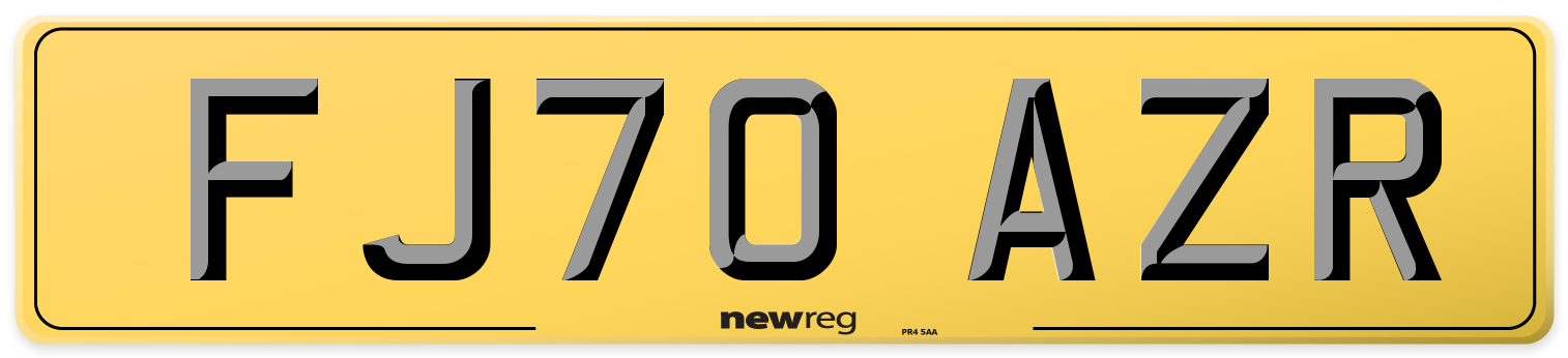 FJ70 AZR Rear Number Plate