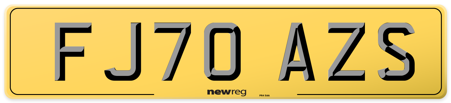 FJ70 AZS Rear Number Plate