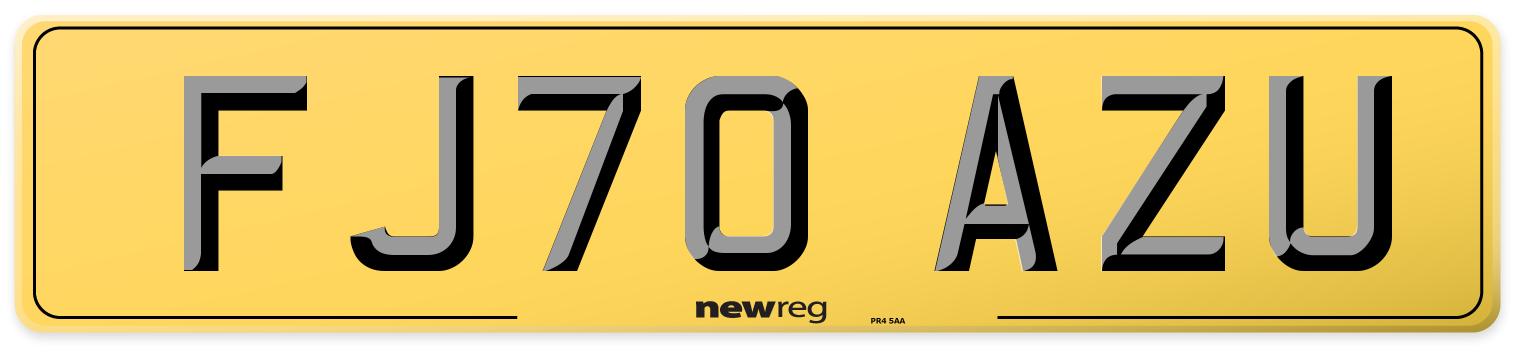 FJ70 AZU Rear Number Plate