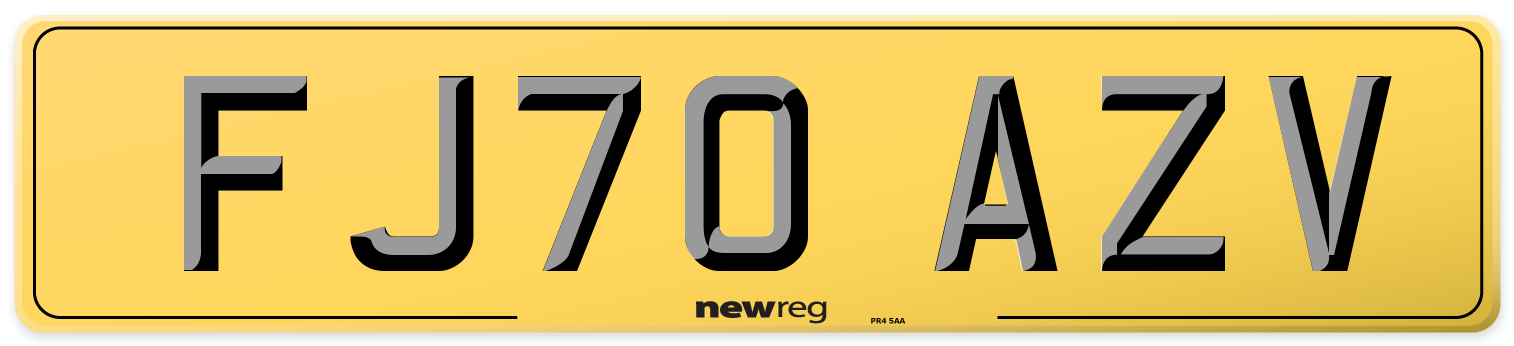 FJ70 AZV Rear Number Plate