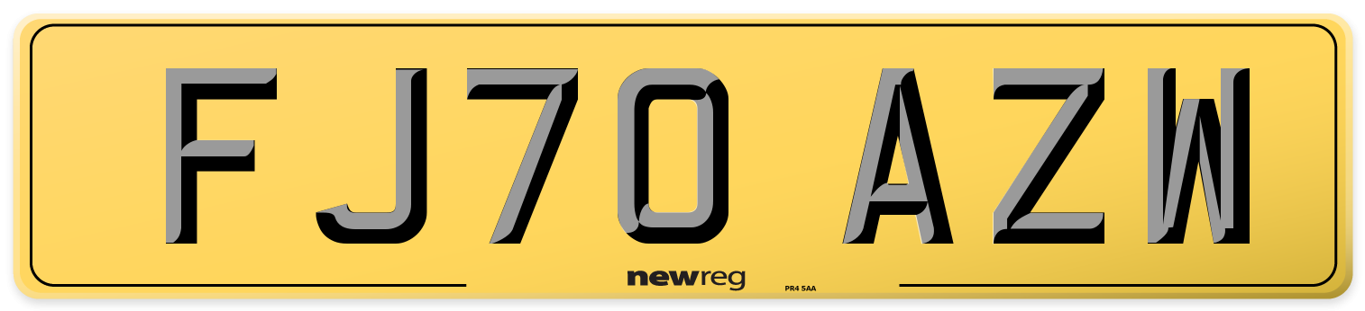 FJ70 AZW Rear Number Plate