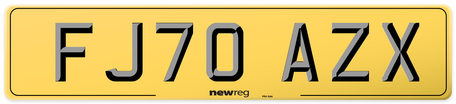 FJ70 AZX Rear Number Plate