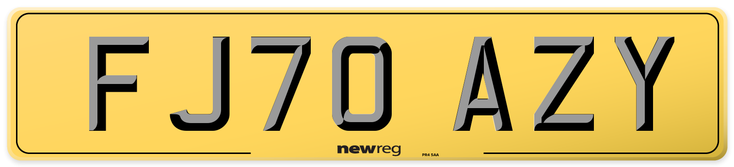 FJ70 AZY Rear Number Plate