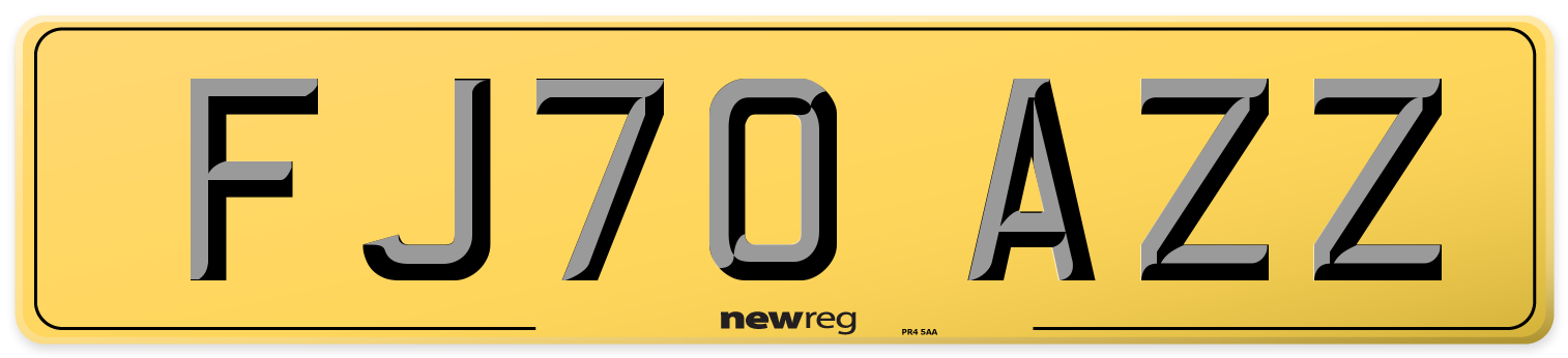 FJ70 AZZ Rear Number Plate