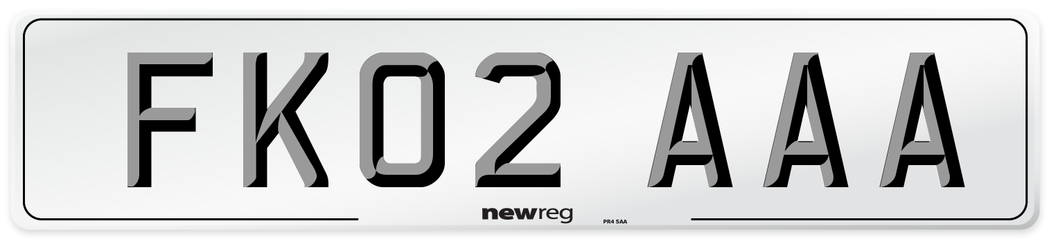 FK02 AAA Front Number Plate