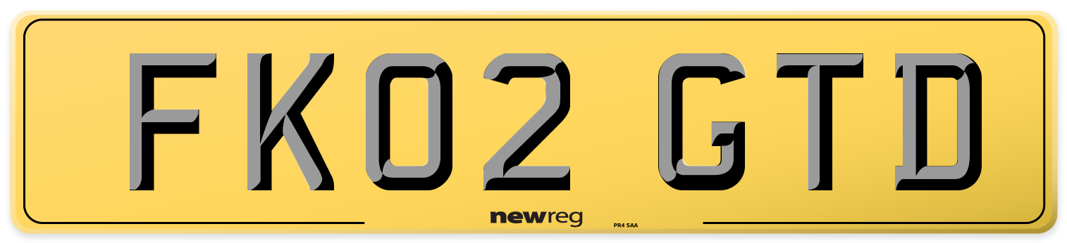 FK02 GTD Rear Number Plate