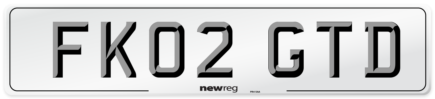 FK02 GTD Front Number Plate