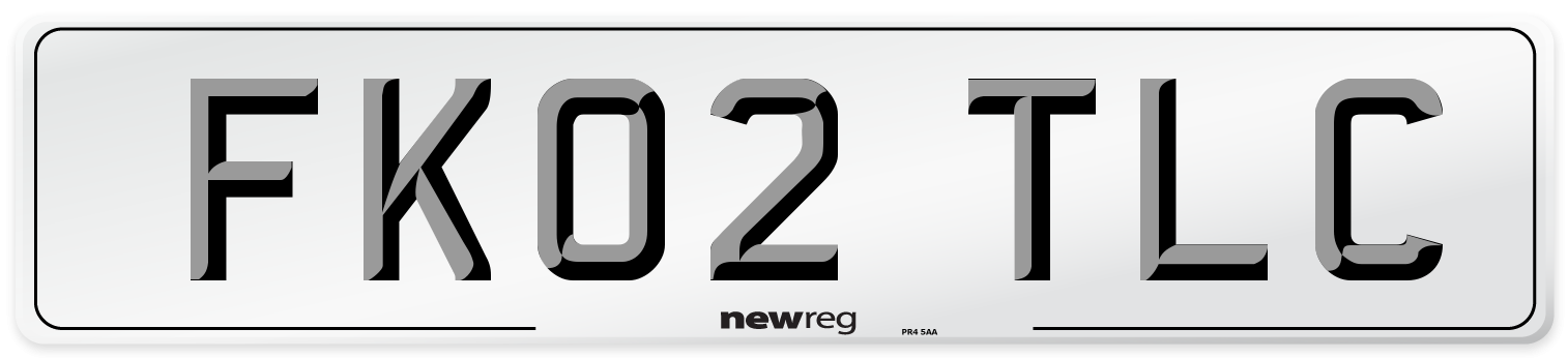 FK02 TLC Front Number Plate