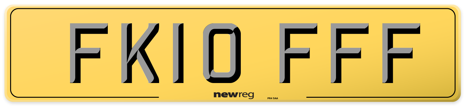 FK10 FFF Rear Number Plate