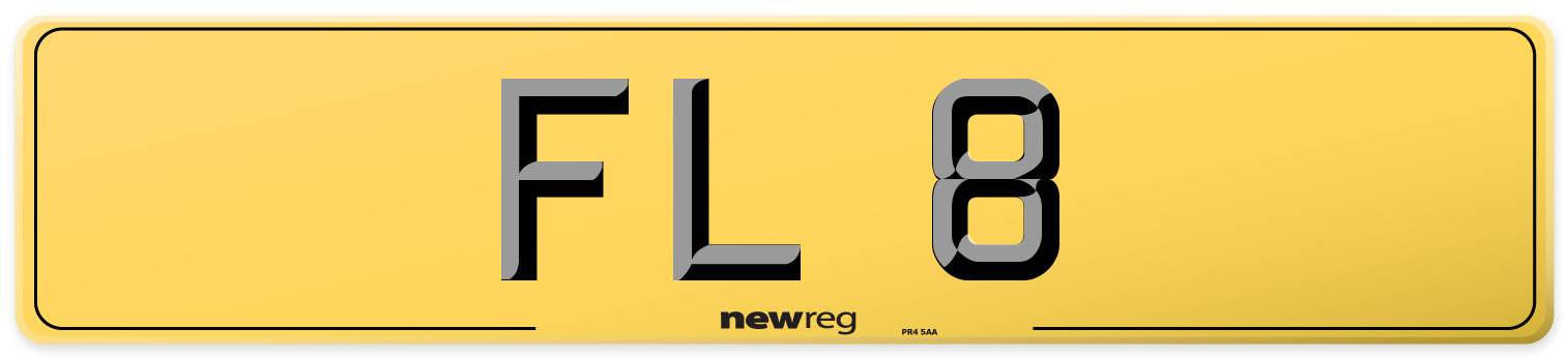 FL 8 Rear Number Plate