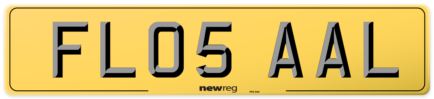 FL05 AAL Rear Number Plate