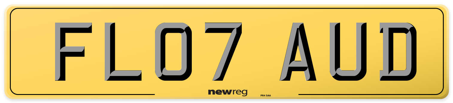 FL07 AUD Rear Number Plate