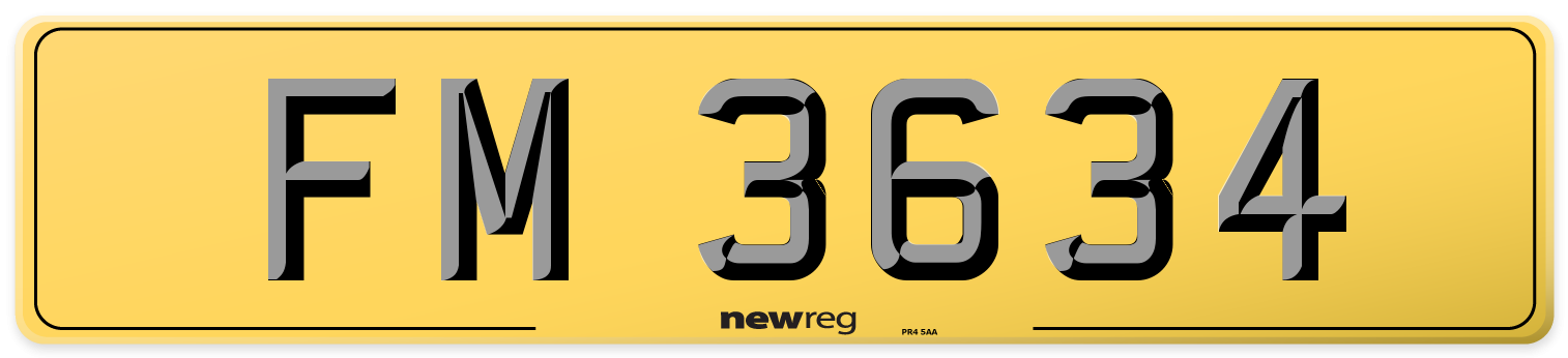 FM 3634 Rear Number Plate
