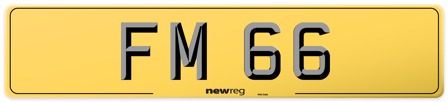 FM 66 Rear Number Plate