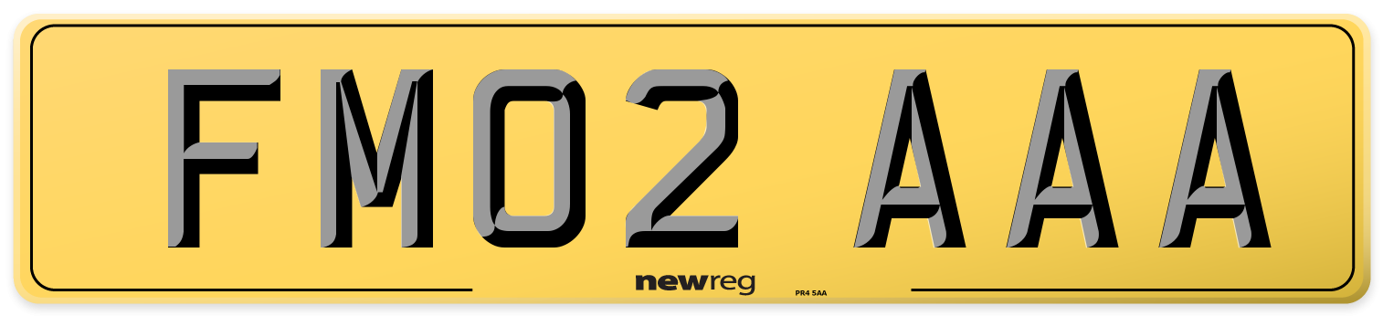FM02 AAA Rear Number Plate