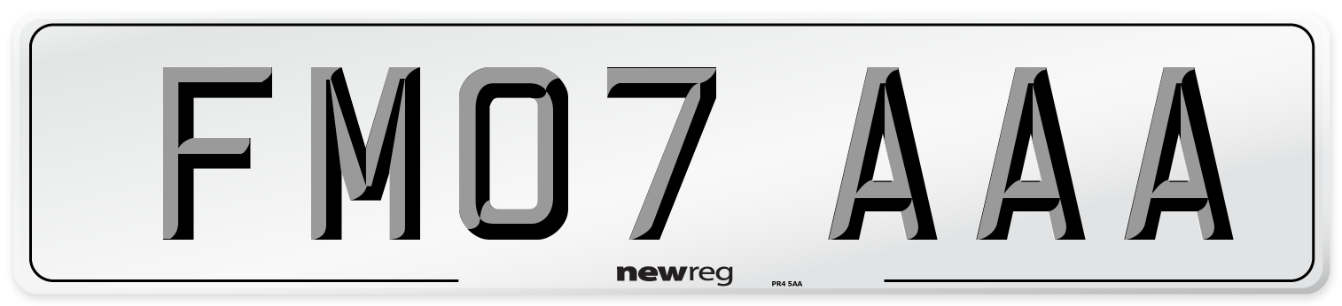 FM07 AAA Front Number Plate