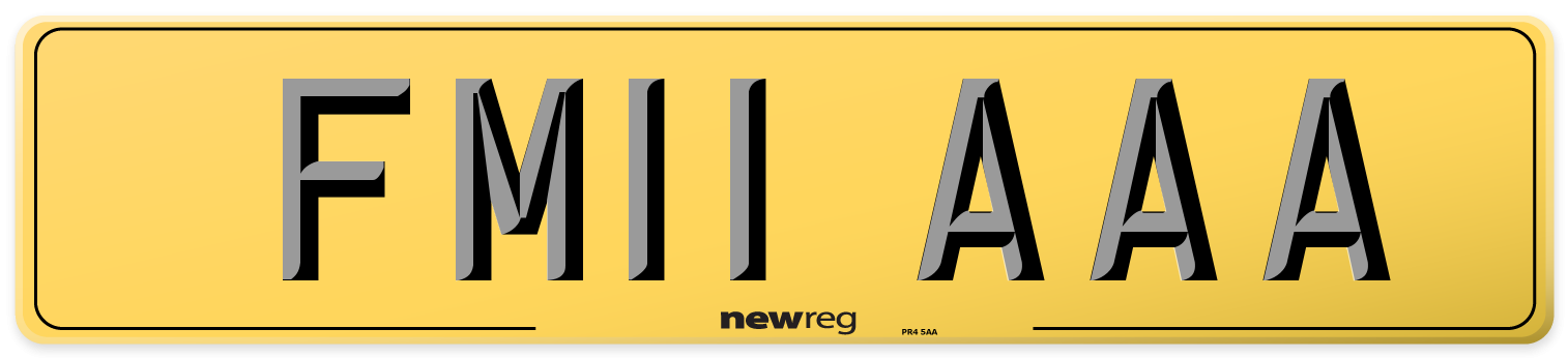 FM11 AAA Rear Number Plate