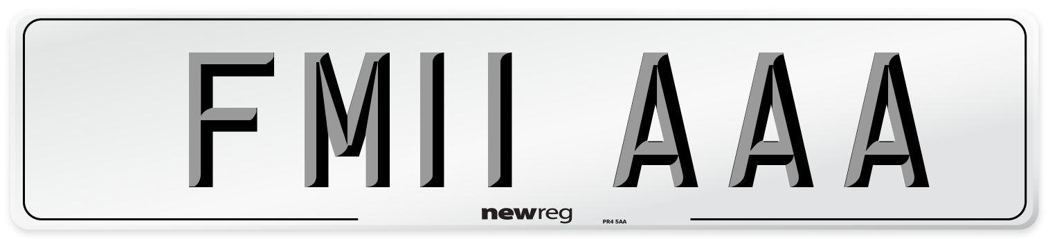 FM11 AAA Front Number Plate