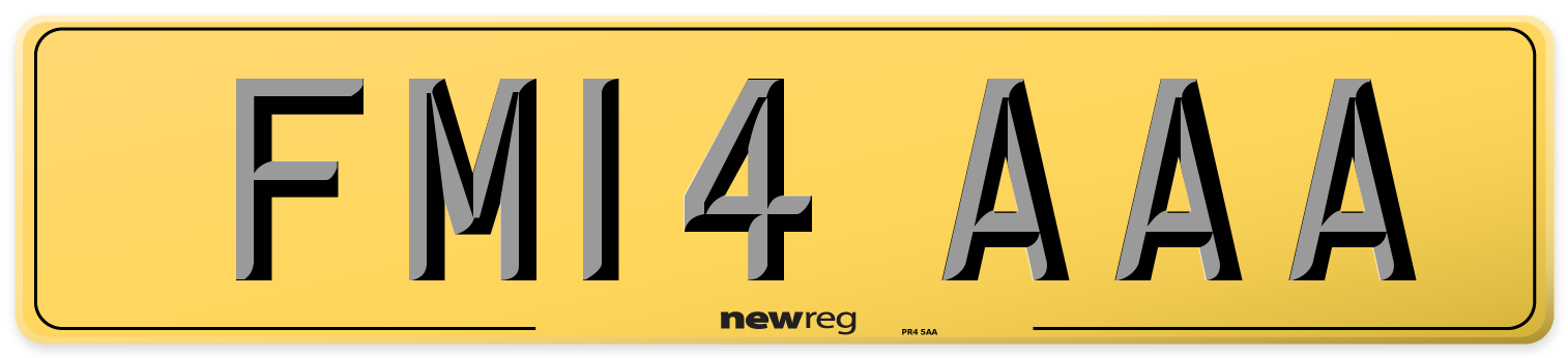 FM14 AAA Rear Number Plate