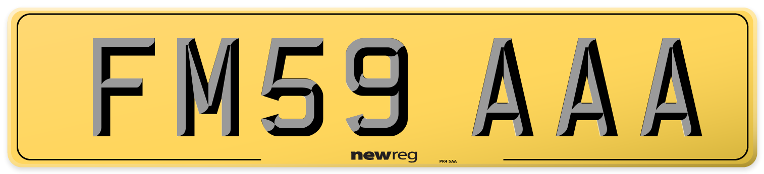 FM59 AAA Rear Number Plate