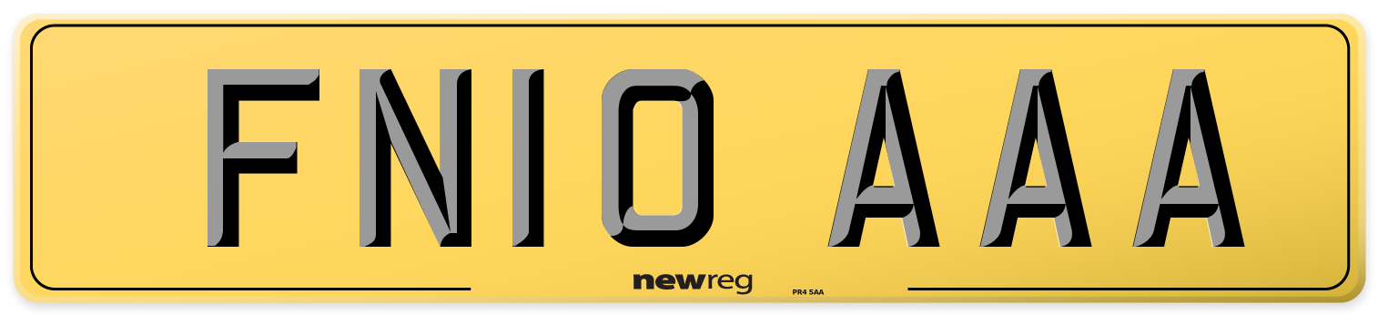FN10 AAA Rear Number Plate