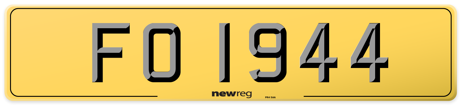 FO 1944 Rear Number Plate