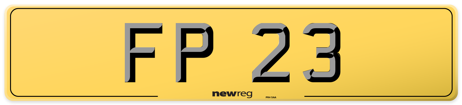 FP 23 Rear Number Plate