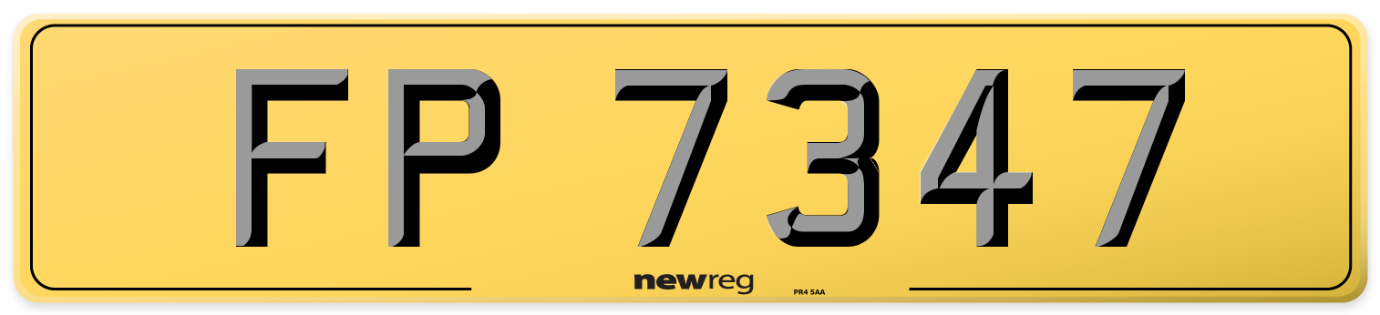 FP 7347 Rear Number Plate