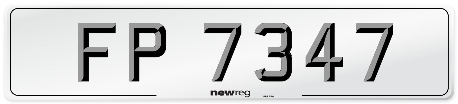 FP 7347 Front Number Plate