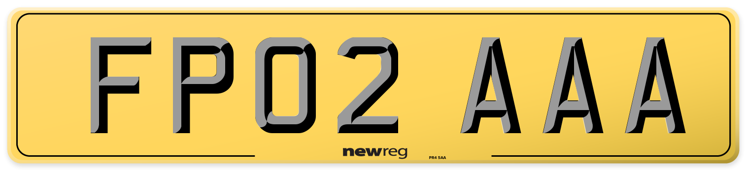 FP02 AAA Rear Number Plate