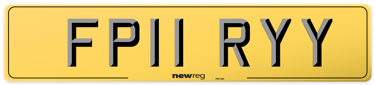 FP11 RYY Rear Number Plate
